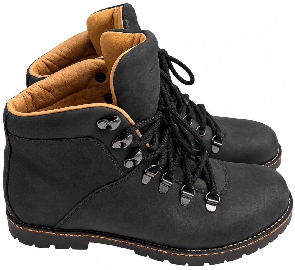 Birkenstock Jackson Black Leather Lace Up Hiking Mountain Boots 39 E US 8